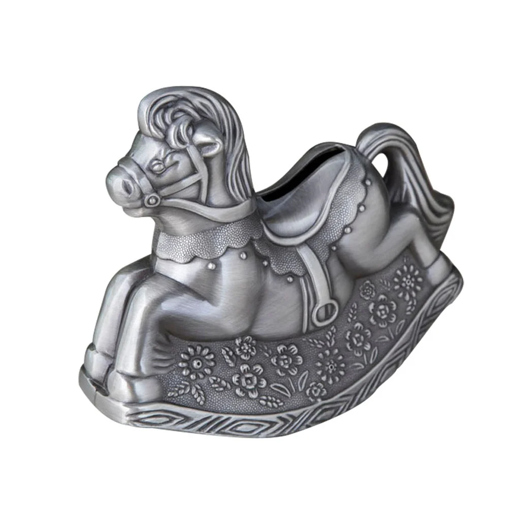 

Handmade Rocking Horse Coin Bank Creative Alloy Piggy Bank Unbreakable Money Box for Kids Piggy Money Coin Box
