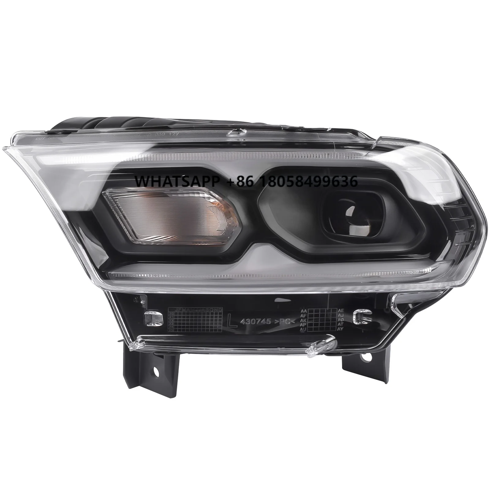 

LED Headlight Head Light for Dodge Durango W/o Leveling Black Bezel Headlamp CH2502345 68433783AE