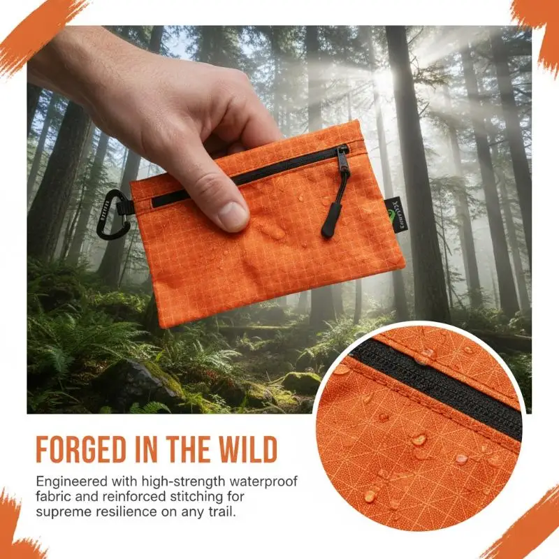 Portable Lightweight Outdoor Storage Bag Waterproof Zipper Key Card Wallet ‌Wear Resistant Coin Purse Cash Bag Fishing