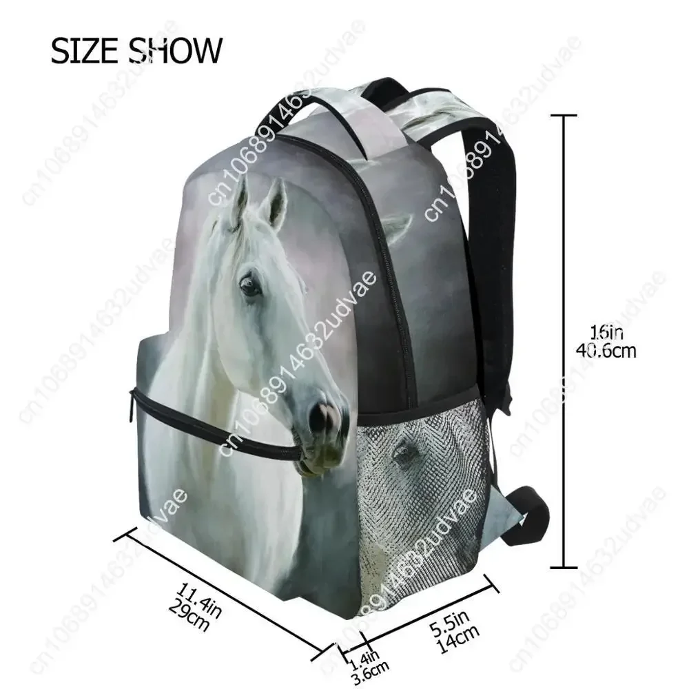 School Bags Wild Stallion In Dust Horse Animal Backpacks Book Travel College Shoulder Kids Bag For Women Girls Men Boys