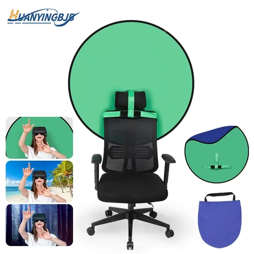 HUANYINGBJB Portable Chair Foldable Chromakey Background Cloth Double Sided Backdrop Studio Game Live 2 In 1 Green Blue Screen