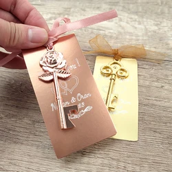 Rose Gold Beer Bottle Opener Wine Keychain Personalized Card Souvenir Decor Gift Wedding Party Favor For Guest Supplie Metal Key