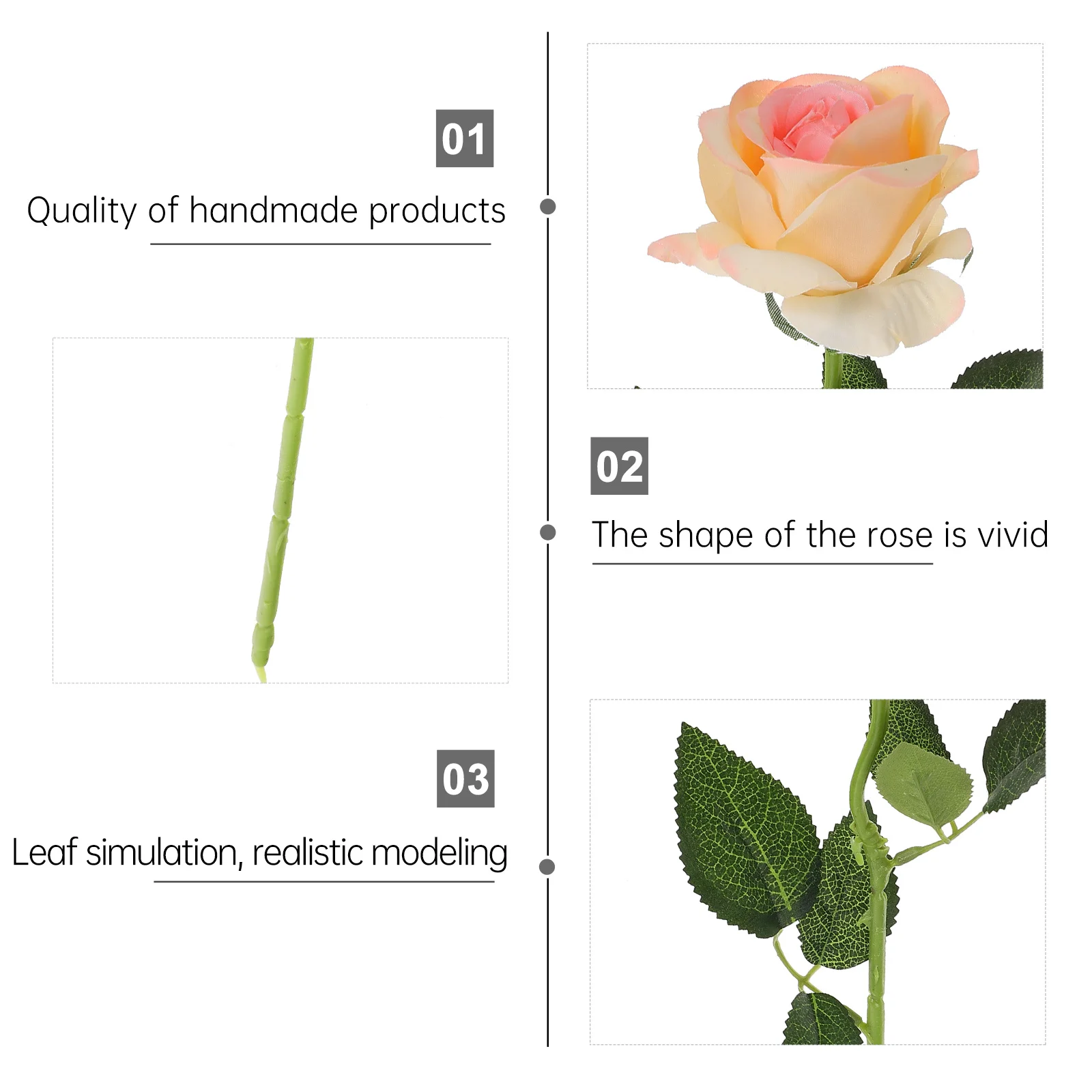 

8Pcs Simulation Roses Premium Fake Rose Bouquet for Wedding Valentine's Day Home Office Decor Lifelike Flower Arrangement