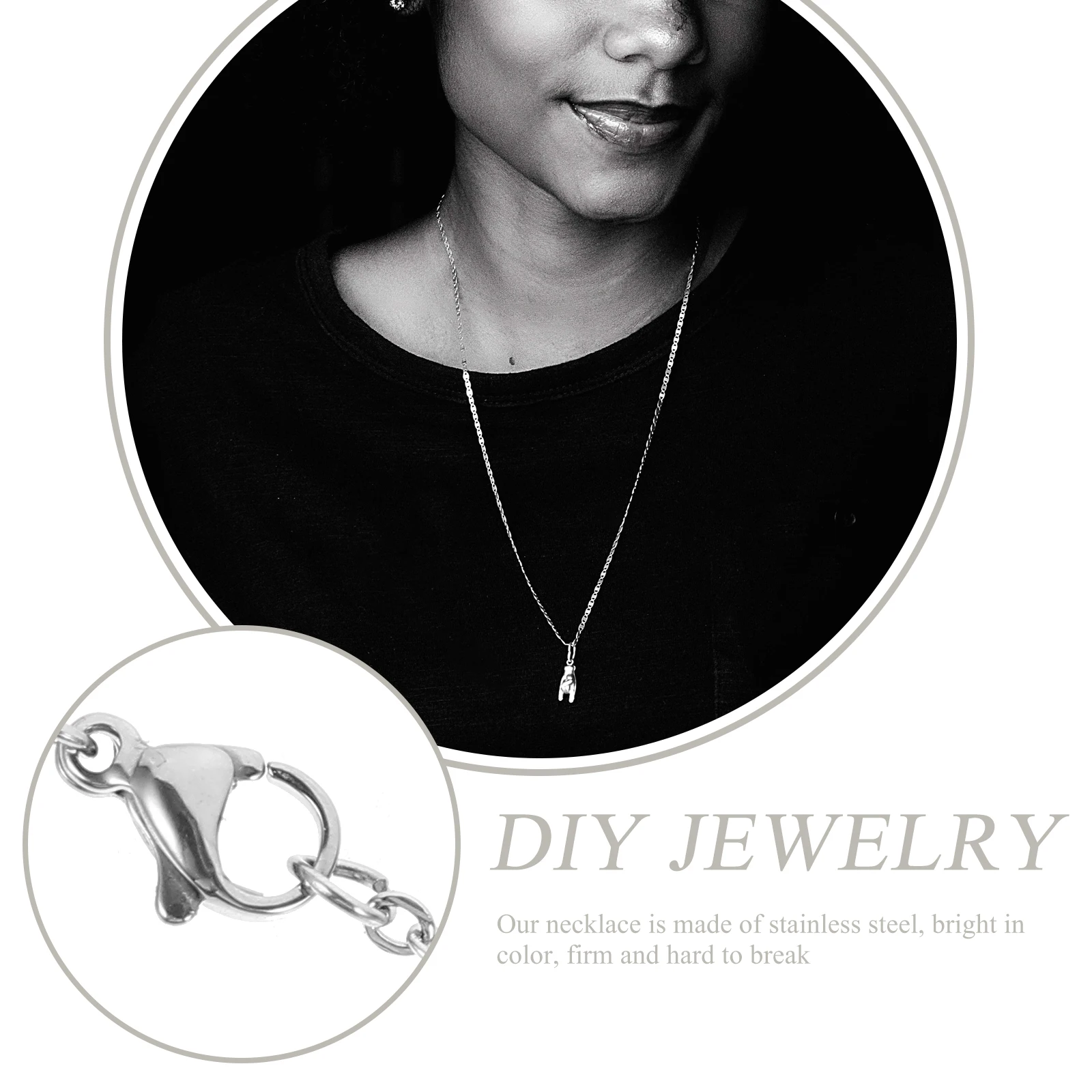 

10 шт., стальные цепочки для ожерелья, принадлежности для самостоятельного изготовления ювелирных изделий, цепочка из нержавеющей стали, серебряный цвет, длинная цепочка для браслетов