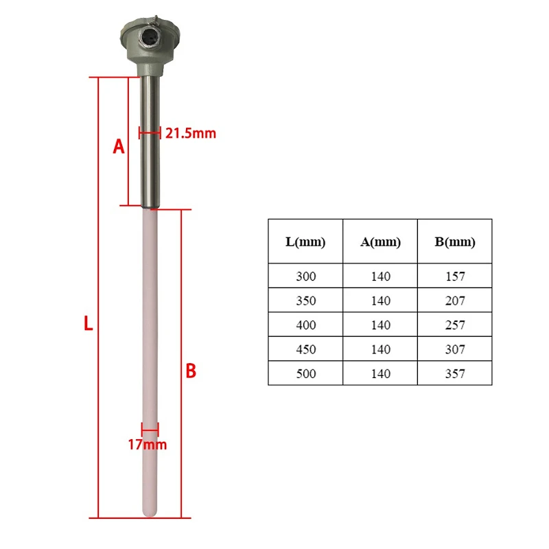 WRN132 温度センサー、セラミック熱電対温度プローブ、 k タイプ 0-1300 度 150 ミリメートルステンレス鋼保護チューブ