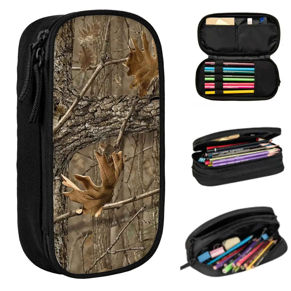 Camouflage Real Tree Realtree Hunter Camo Pattern Pencil Case for Boy Girl Gifts Pen Box Pencil Bag Stationery Pen Holder Bag