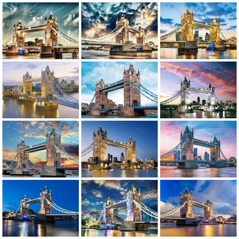 

Наборы для алмазной вышивки: Башенный мост в Лондоне, полная квадратная/круглая вышивка, мозаика, пейзаж, декор для дома