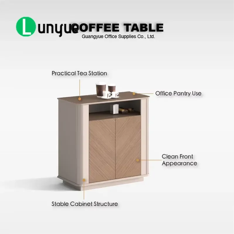 Tea Stand with Orderly Storage Clean Exterior Practical Furniture for Living Room Home Office Space Saving Organizer