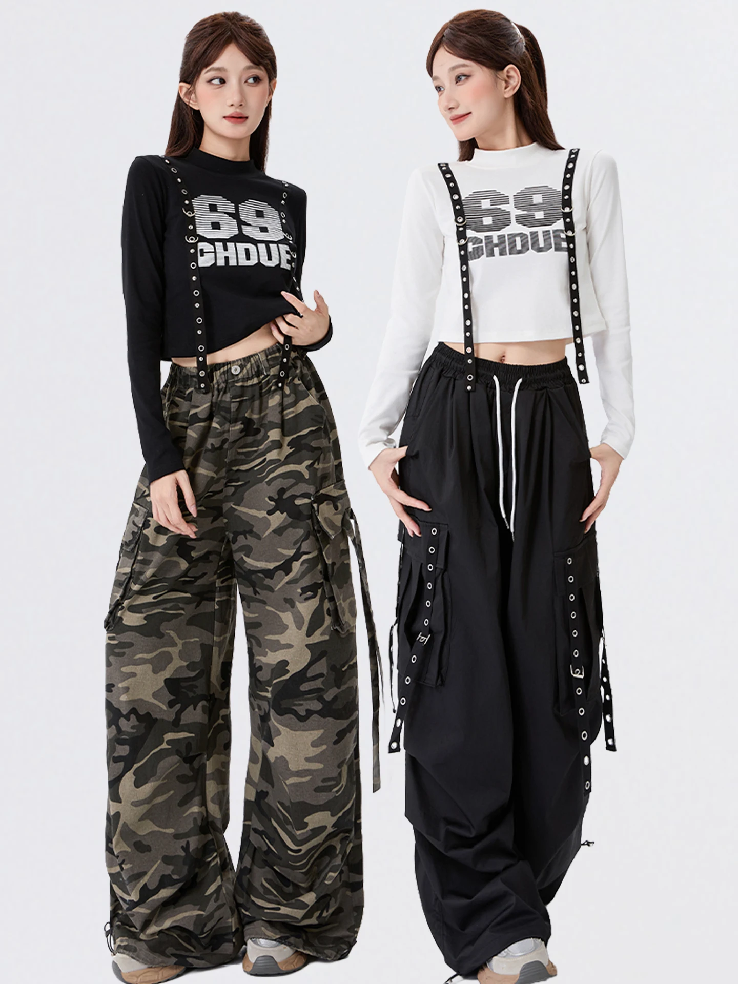 Women's Short Jazz Dance Outfit Autumn Winter Casual Streetwear Two-Piece Set Performance Practice Clothes Polyester Fabric