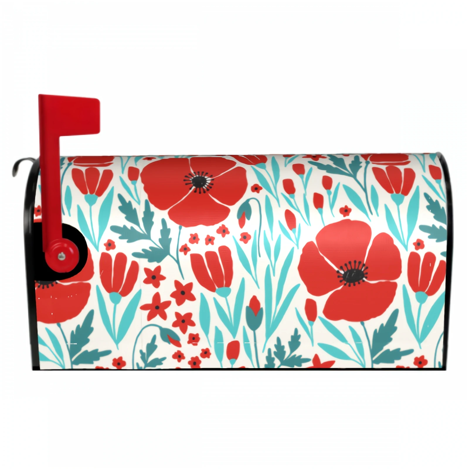 Red Poppy Magnetic Mailbox Cover Beautiful Poppy Magnetic Mailbox Covers Waterproof Mailbox Wraps Post Letter Box Decor 21x18in