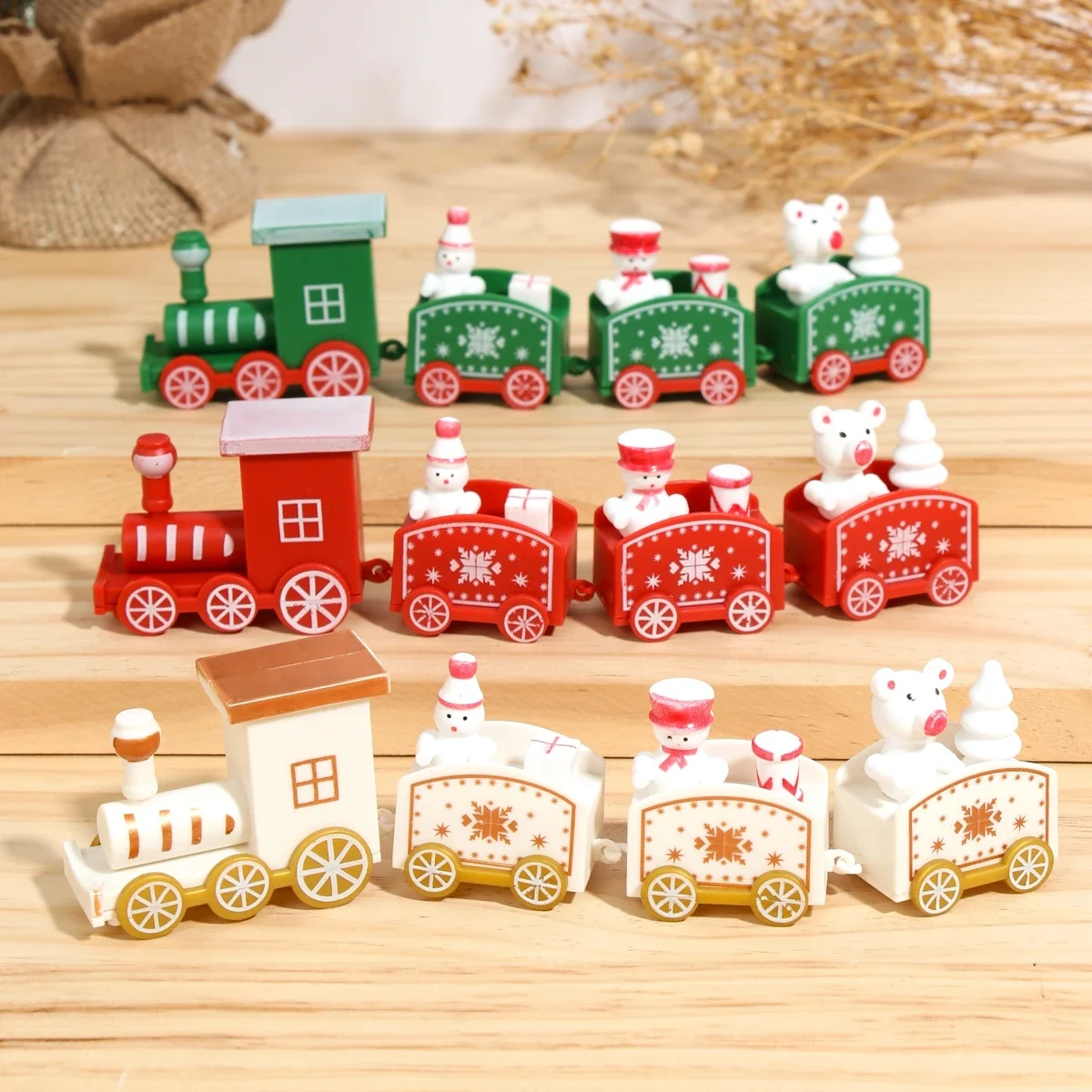 Christmas Train Merry Christmas Decorations 2024 For Home Plastic Christmas Ornament Xmas Navidad Noel Gifts Happy New Year 2025