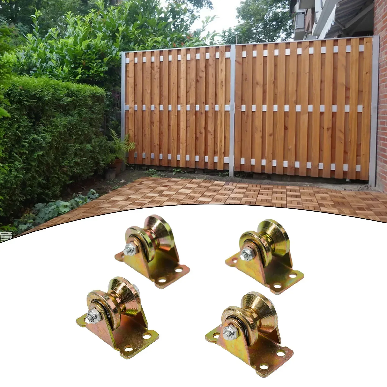 4pcs Steel Sliding Door Pulley V-shaped Groove Wheels Heavy Duty Rigid Caster For Inverted Track Sliding Gate Bearing Rollers