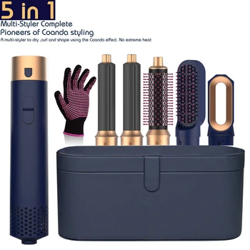 Super Hot Air Brush Wrap Culer 5IN1 Haar Styler Auto Curling Drum Haar Rechttrekken Borstel Sneldrogende Föhn met LetterBox