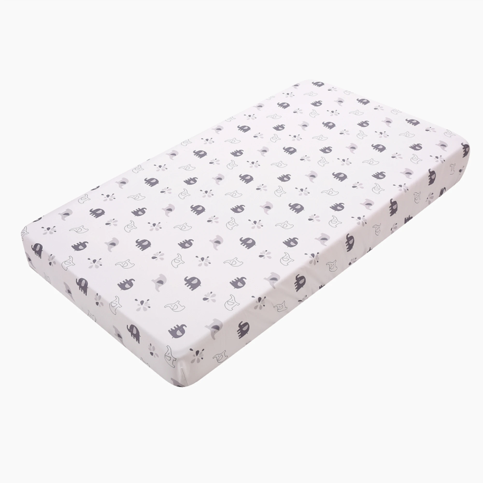 Juego de ropa de cama para cuna de elefante gris para niño, 3 piezas, juegos de cama para guardería, edredón para bebé, bajera sábana, falda para cuna