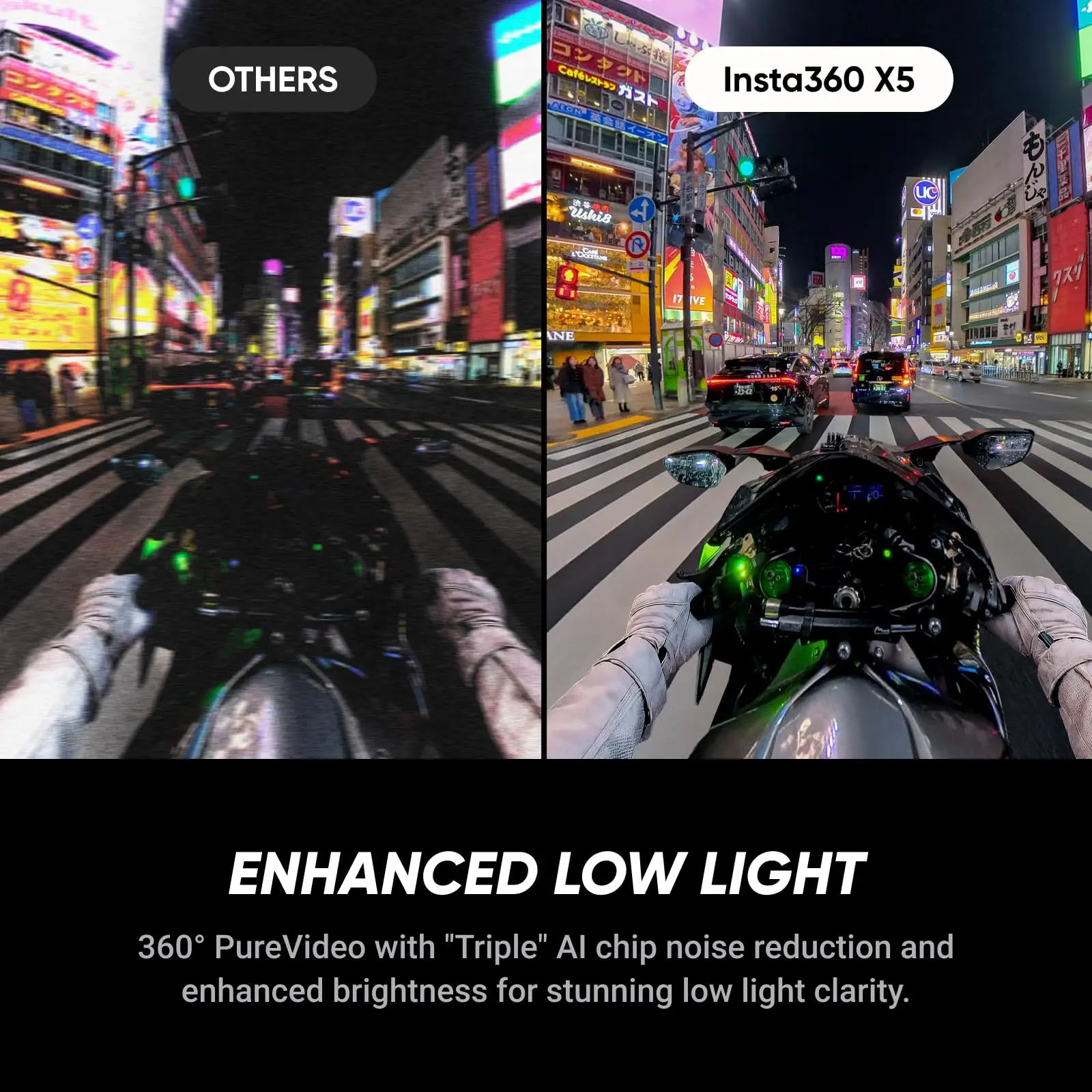 Insta360 X5 - مقاوم للماء 8K 360 °   كاميرا الحركة، إضاءة منخفضة رائدة، 3 ساعات، بطارية بتصميم شريحة AI ثلاثية،