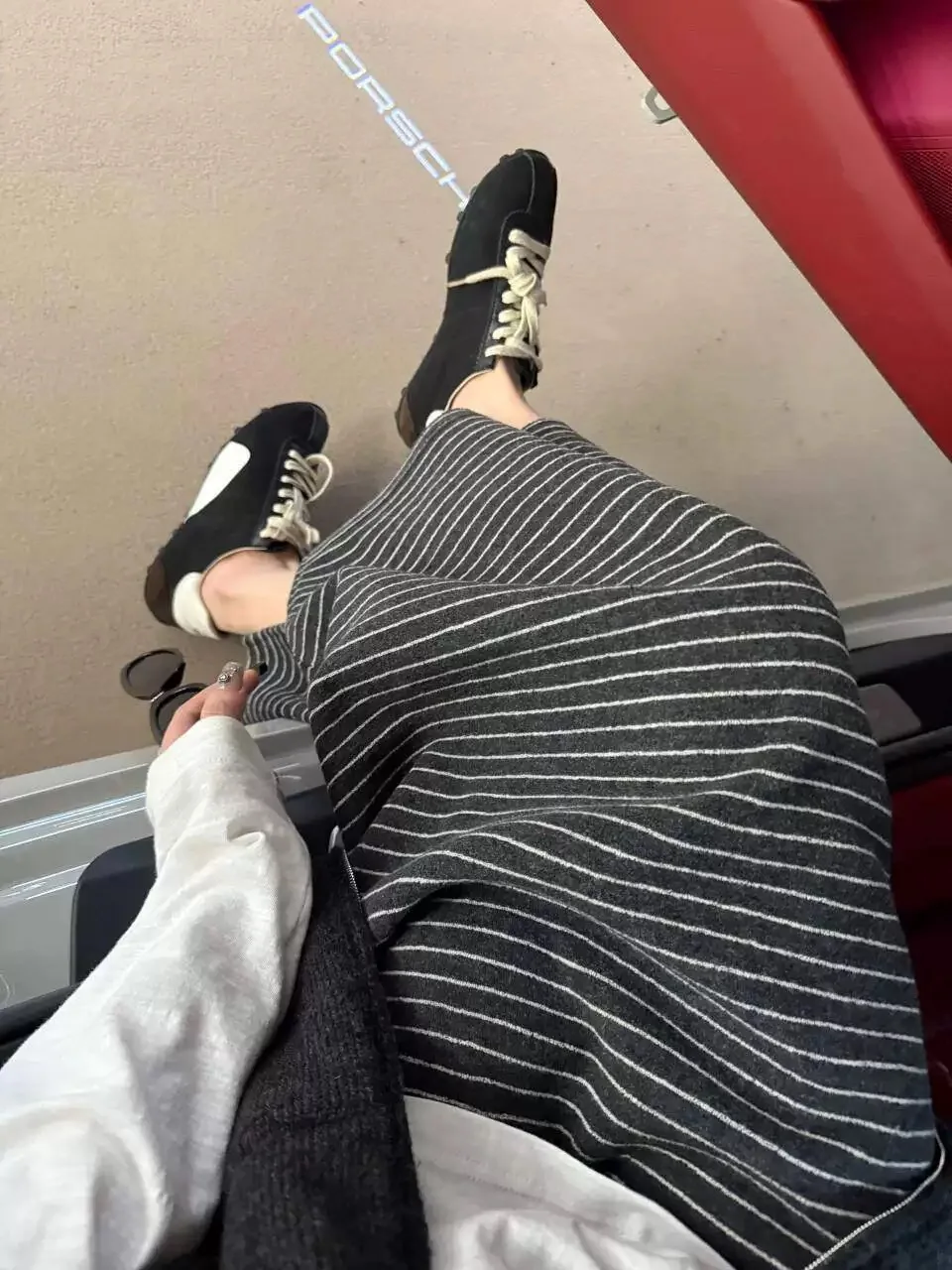 

Korean Sle Thiened H-ape Casual Striped Color Blo Women's Skirt All-Match Ci Commuting A-Line Skirt