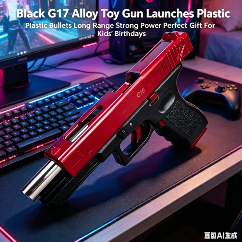 

Black G17 Alloy Toy Orbit Fires Plastic Bullets Far Coverage Strong Strength Premium Present For Child Birthday Party