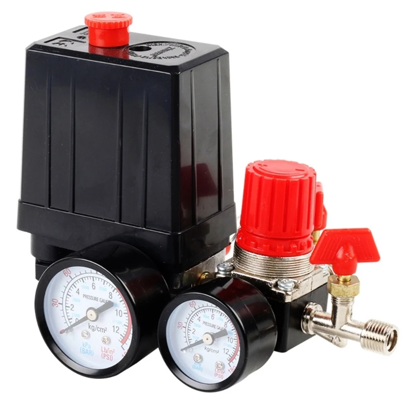 

Air Compressor Pressure Switches 90-120PSI AdjustableManifold Regulator Gauges Dropship