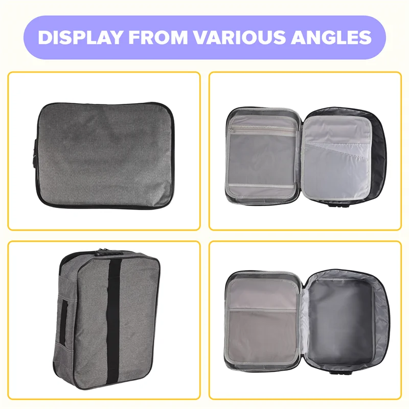 

Practical-Important File Pocket Holder,Document Organizer Box,Oxford Waterproof Document Storage Bag With Safe Code Lock