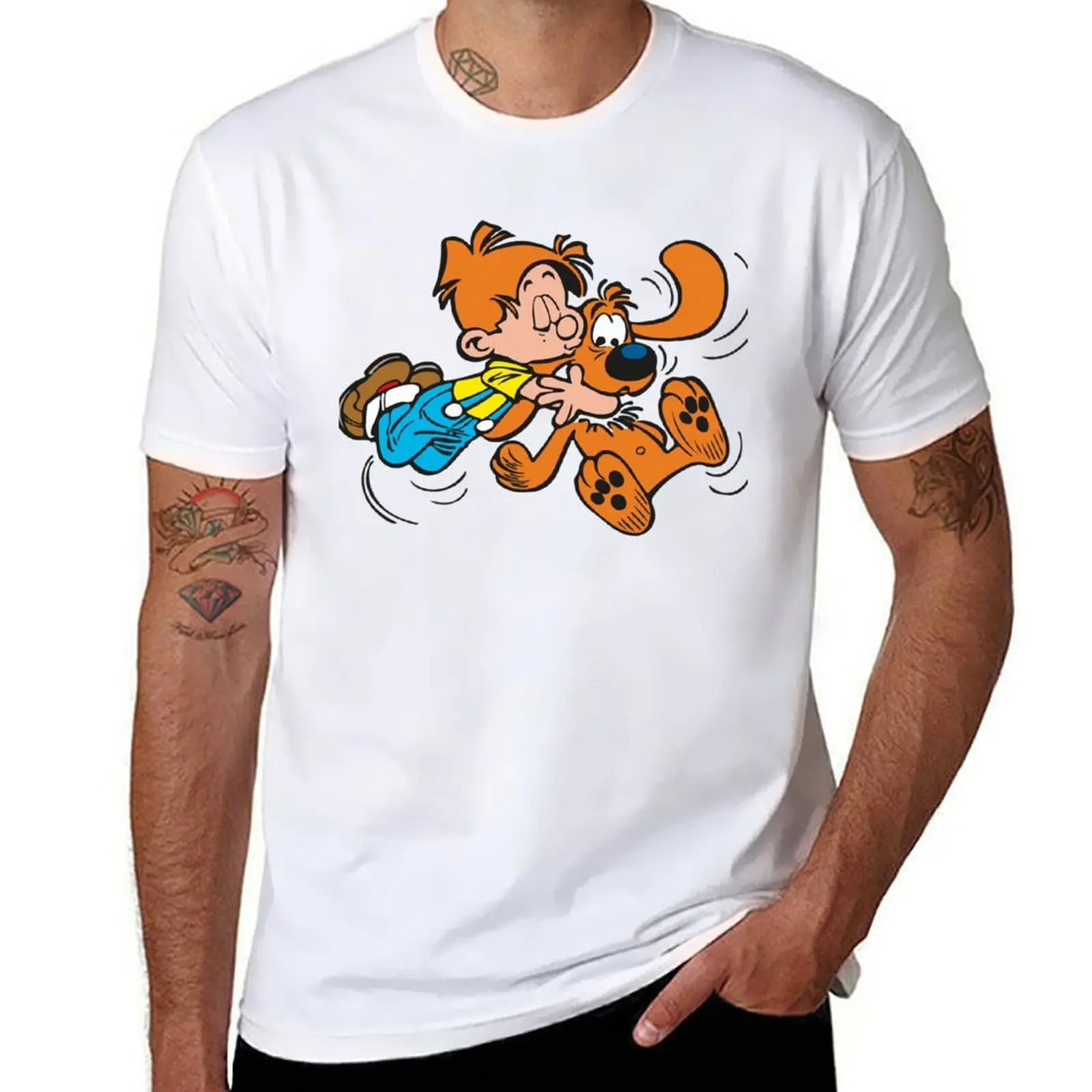 

Mens Best Cartoon Spirou Vintage Retro T-Shirt t shirts for man cotton funny man t shirt designer T-Shirt
