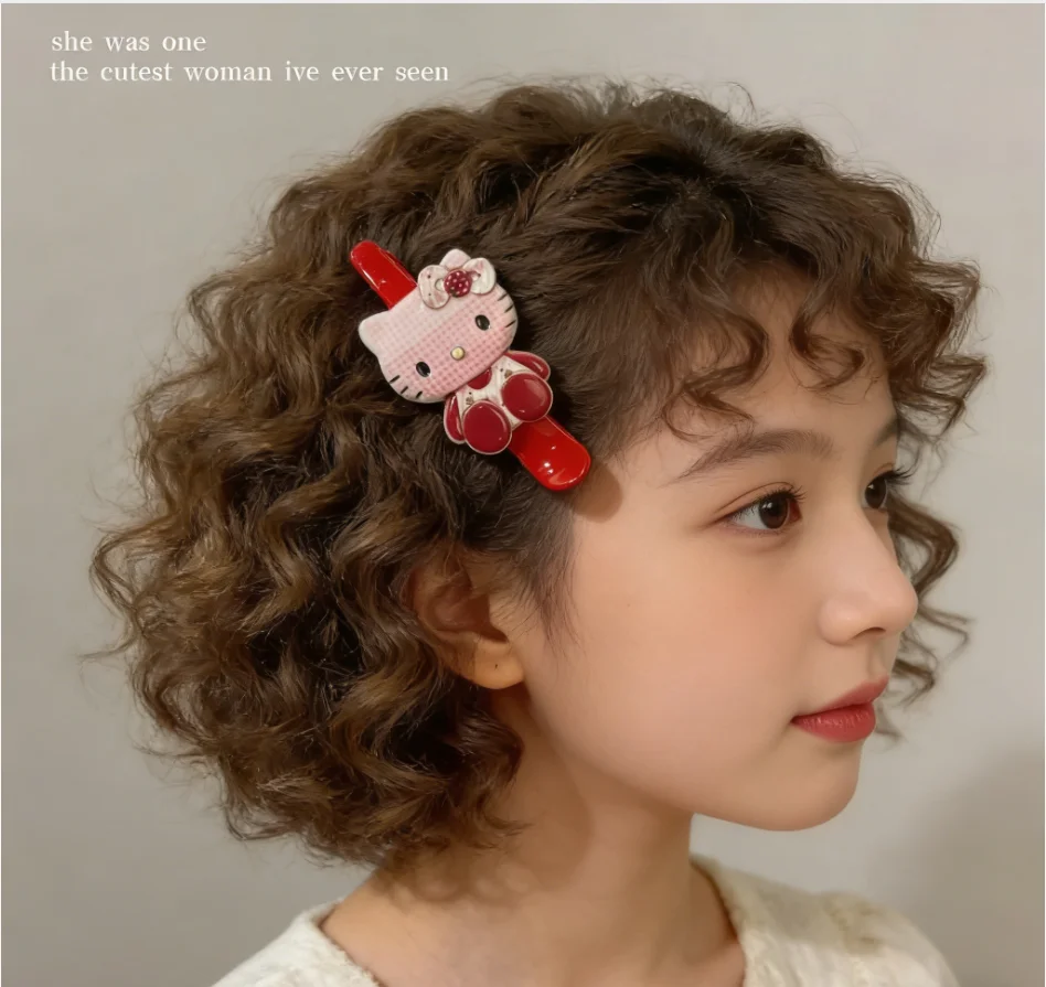 

HelloKitty hair clip kawaii Sanrio Japanese girls cartoon bangs side clip cute children's hair accessories gift