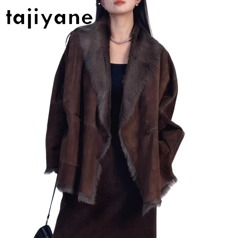 

TAJIYANE Natural Sheepskin with Wool Attached Coat women Luxury Real Fur Coat Premium Outerwear 2025 Winter Clothes Woman шуба