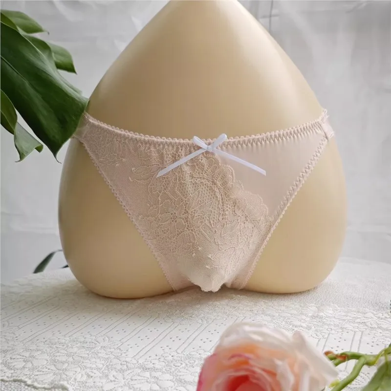 Man's Panties Low Waist Pink Silky Touch Lace Embroid Briefs Live Show Dance Private Party DJ Club Bar FKK Sheer Sexy view 2