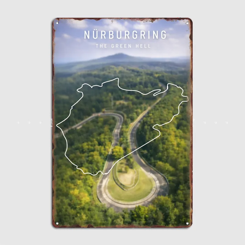 Nurburgring Circuit Track Poster Metal Sign Custom Bar Room Decoration Bedroom Indoor Decor Home Wall Decor Posters