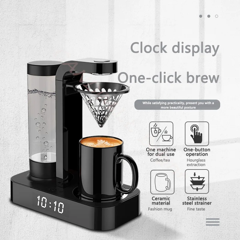 Household Coffee Machine Clock Automatic American Drip Office Mini Coffee Pot Machine Hand Punch Coffee Machine