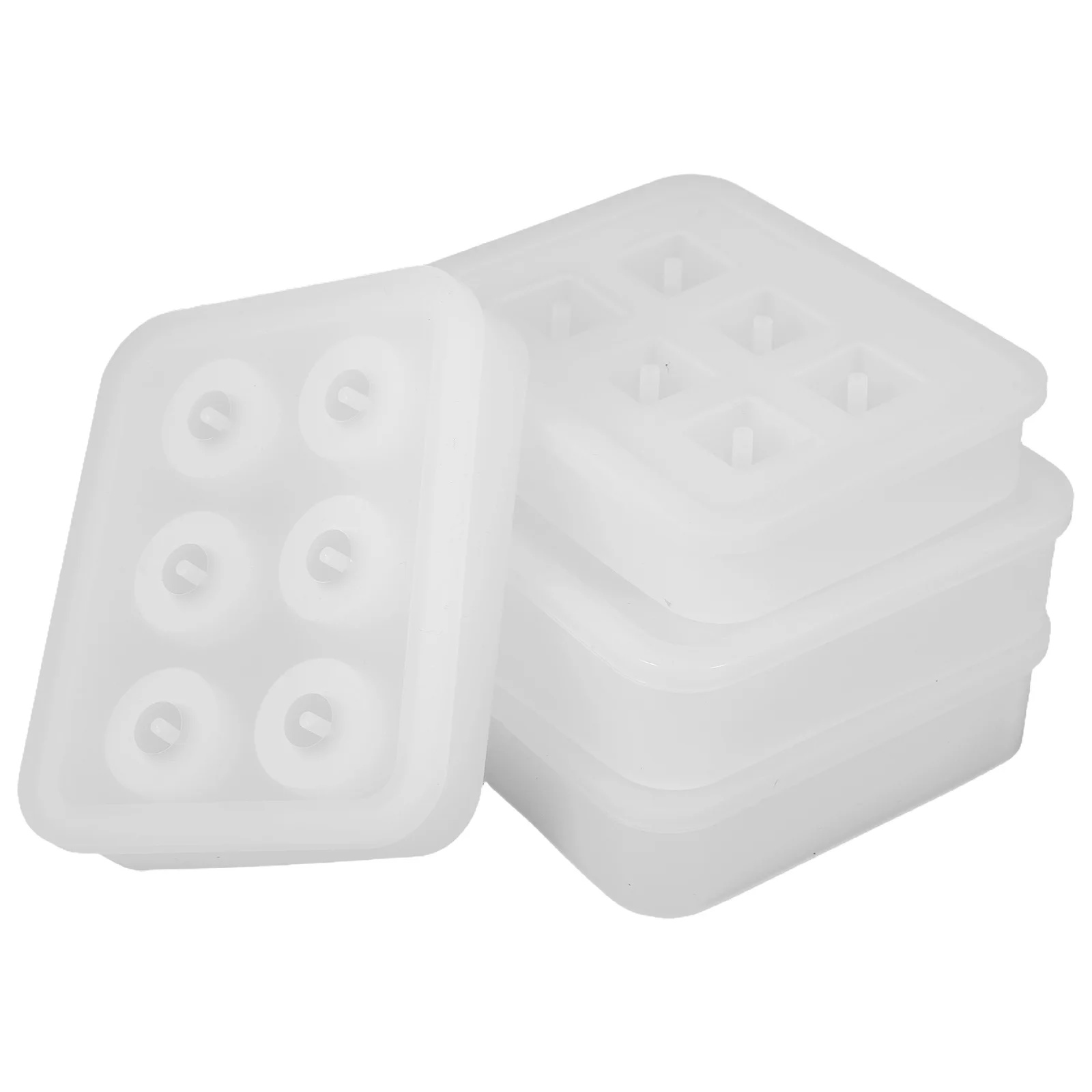 

4pcs Ice Cube Mold Silicone Sphere Ball Square Shapes Resin Bead Casting Diy Jewelry Making Pendant Epoxy Craft Tool For Crystal