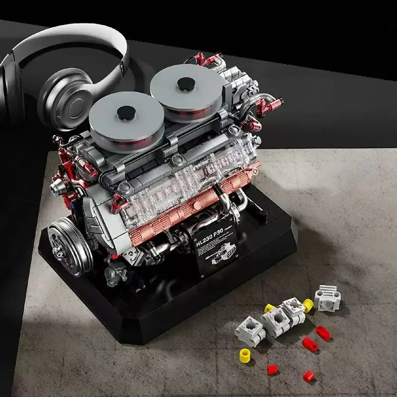 DIY educatieve speelgoedbouwstenen, bouwstenen voor tankmotoren uit de Tweede Wereldoorlog, mechanische speelgoedbeeldjes en speelgoedcadeaus voor jongens