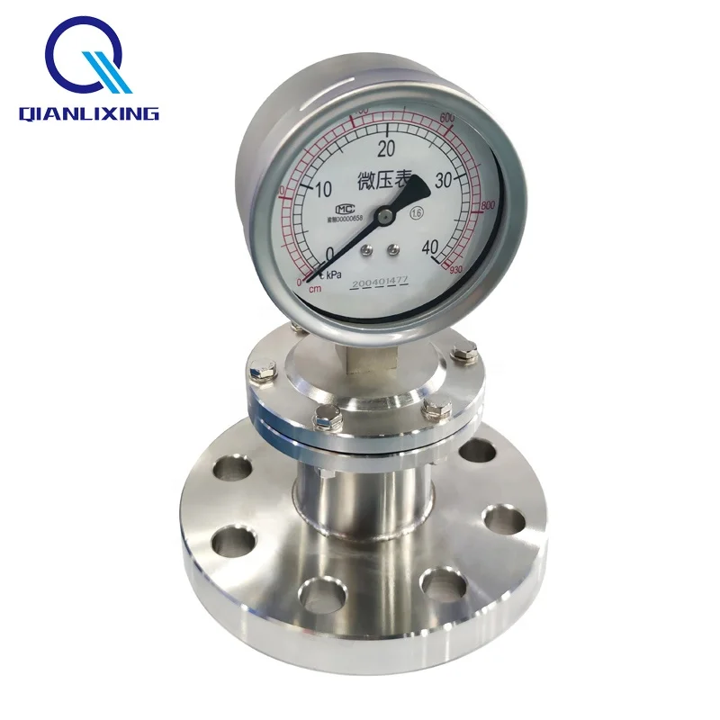 Monitor Gas, Shock-Proof hydrautail 100Mm Diafragma Manometer RV Toepassing Op bijtene Gas