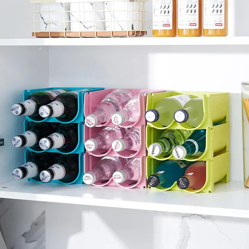 Kitchen Organizer Refrigerator Rack Shelf Can Beer Wine Bottle Holder Rack Organizer Kitchen Storage Fridge Organizer Shelves