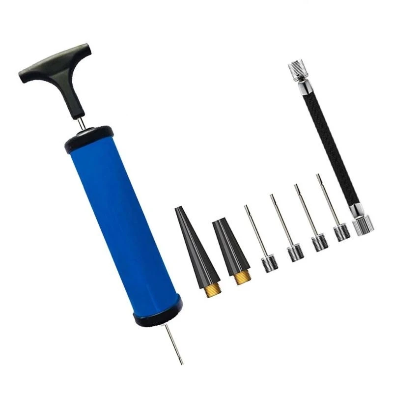 inflador bombas ar com agulha, bico, mangueira extensão, bombas manuais bomba bolas para vôlei, basquete,