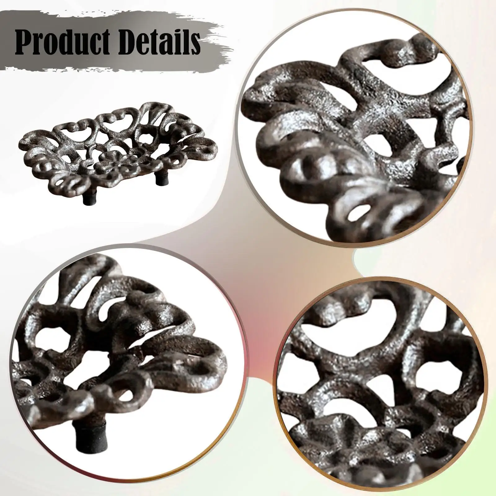 Elegant Cast Iron Soap Holder Retro Style Waterproof Tray Ornament for Home Garden Shower Spaces
