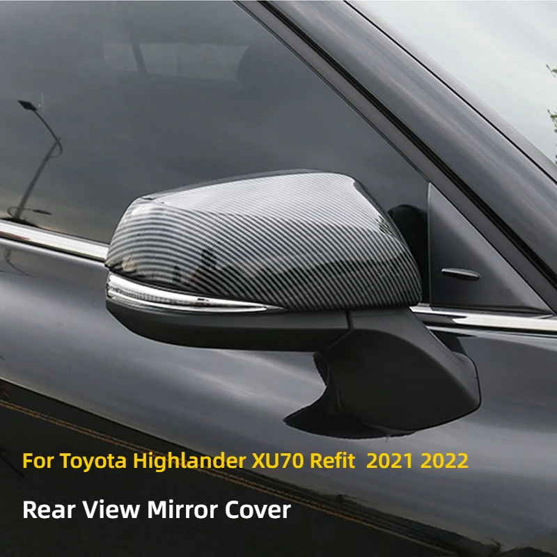 For Toyota Highlander XU70 Refit  2021 2022 Rearview Mirror Cover for Rearview Mirror Protection Cover Decoration