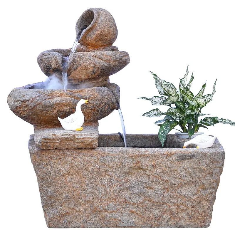Large rockery fountain flowing water ornament circulating water pastoral landscape garden courtyard balcony indoor and outdoor l