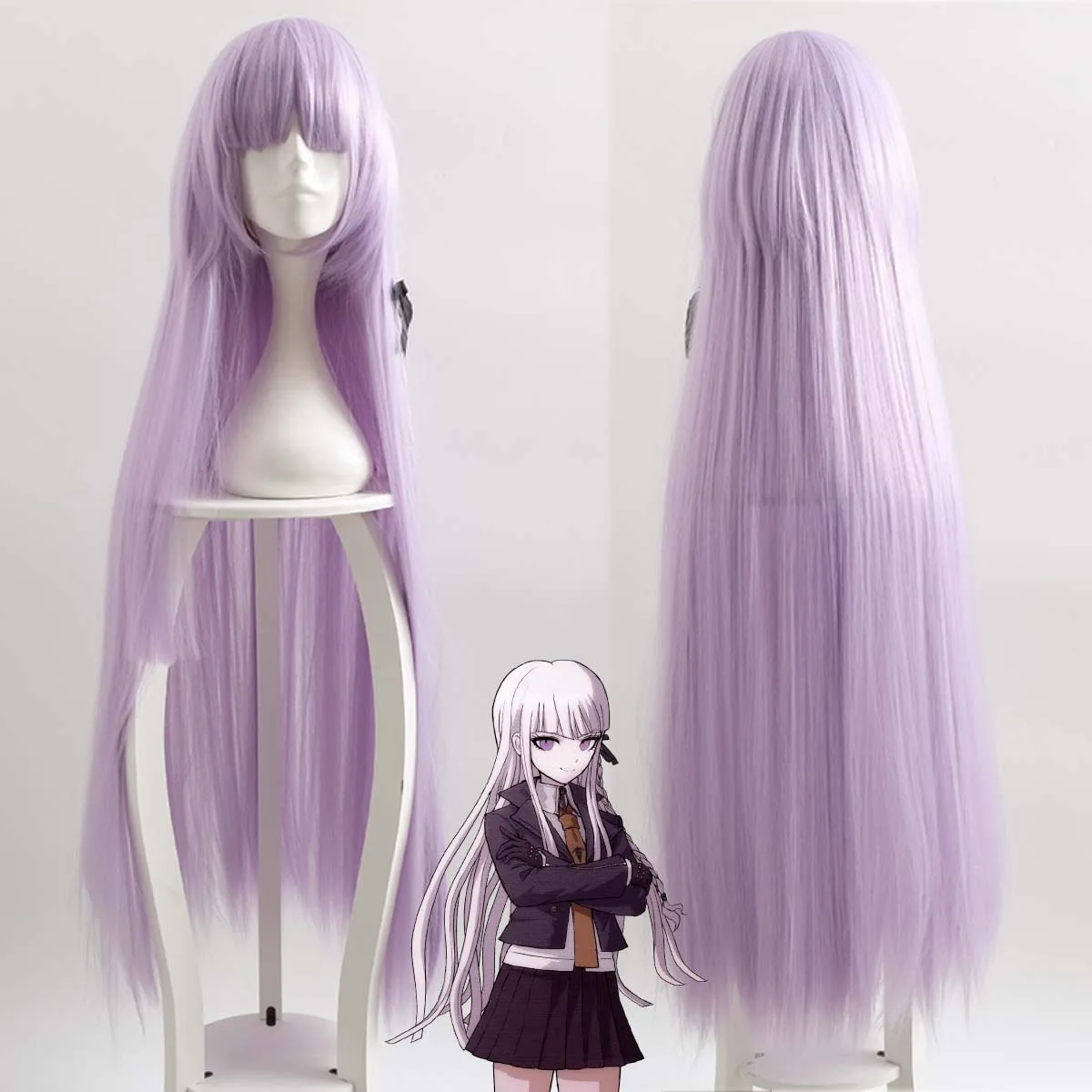 

Женский парик для косплея Kirigiri Kyouko из игры Danganronpa, длинный прямой фиолетовый парик