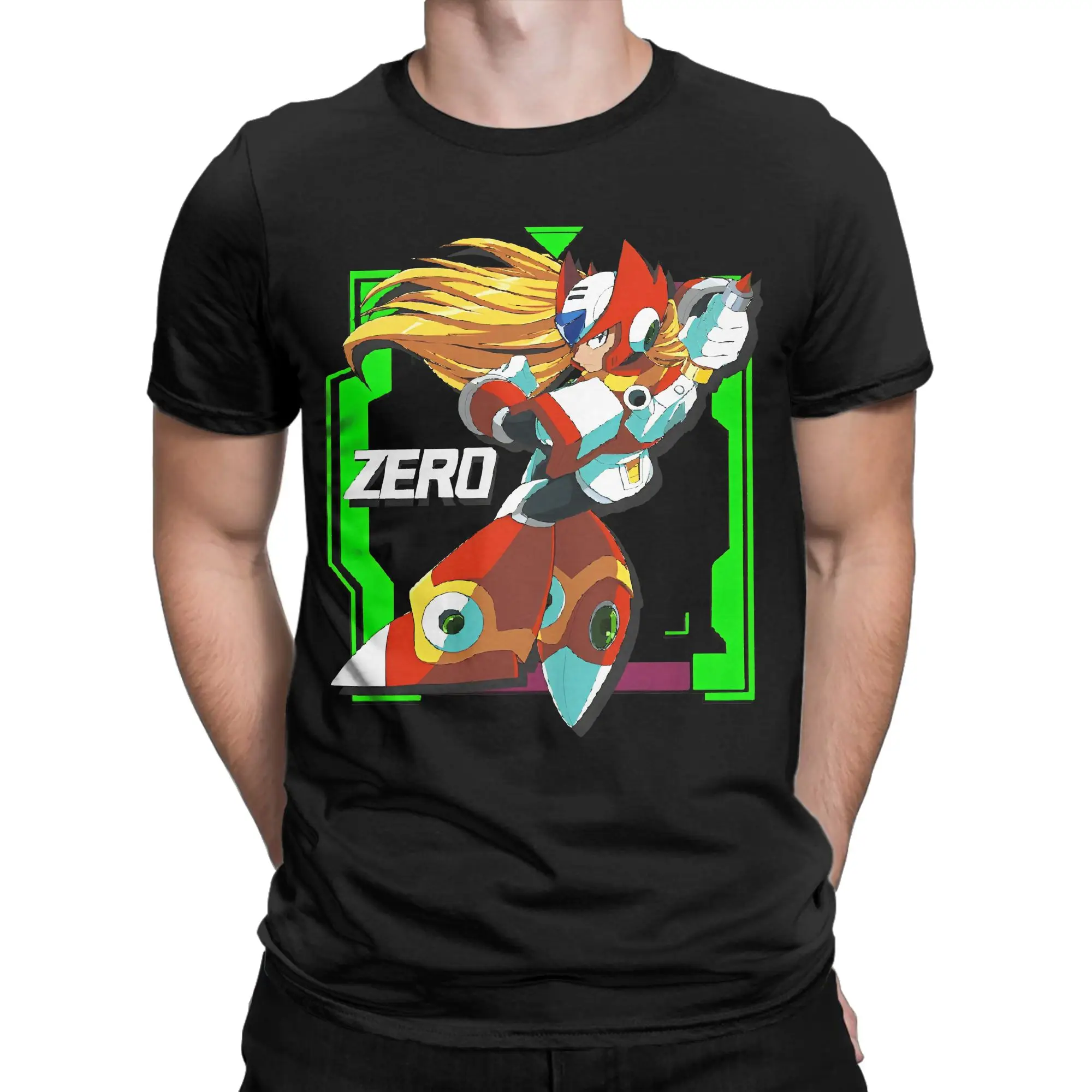 Megaman X Character Select ZERO T Shirt Men Cotton Clothing Streetwear  Round Neck Short Sleeve