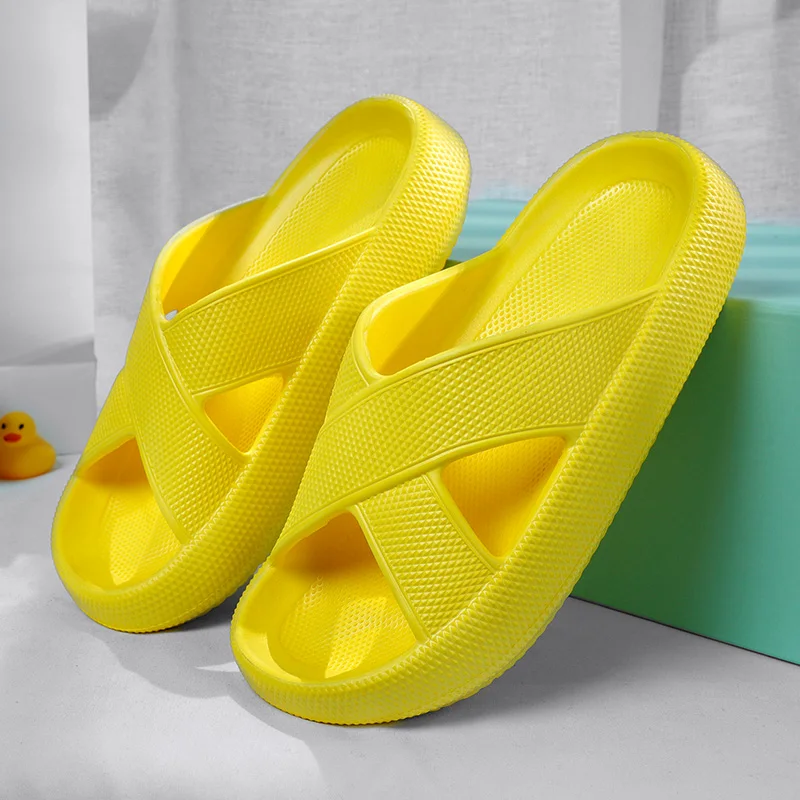 

Summer Men Women Thick Soles Platform Slippers Comfortable Soft Anti Slip Slides Slippers Unisex Lightweight