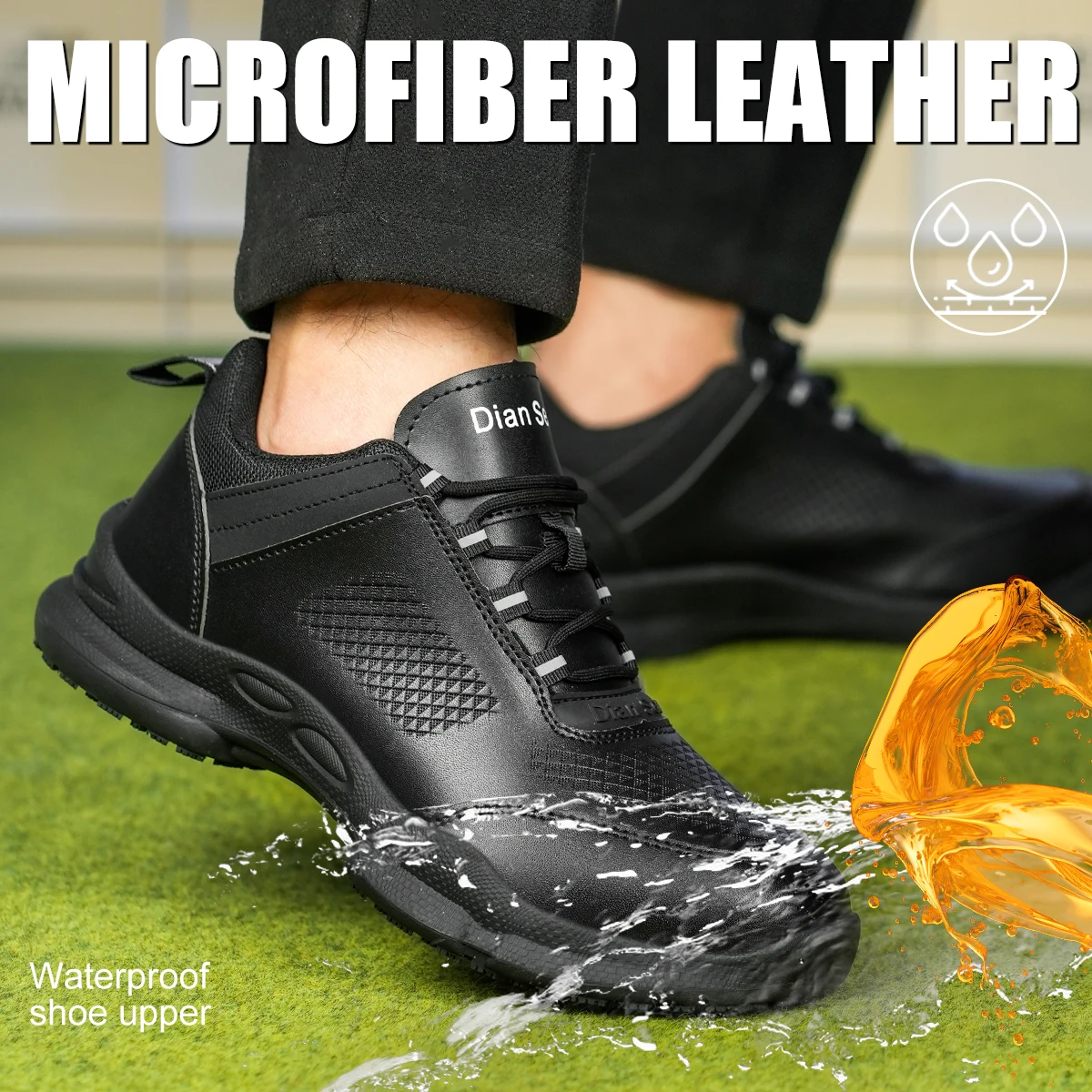 Waterproof Oil Proof Breathable Men Chef Shoes Non Slip Restaurant Air Cushion Work Shoes Classic Work Men Shoes