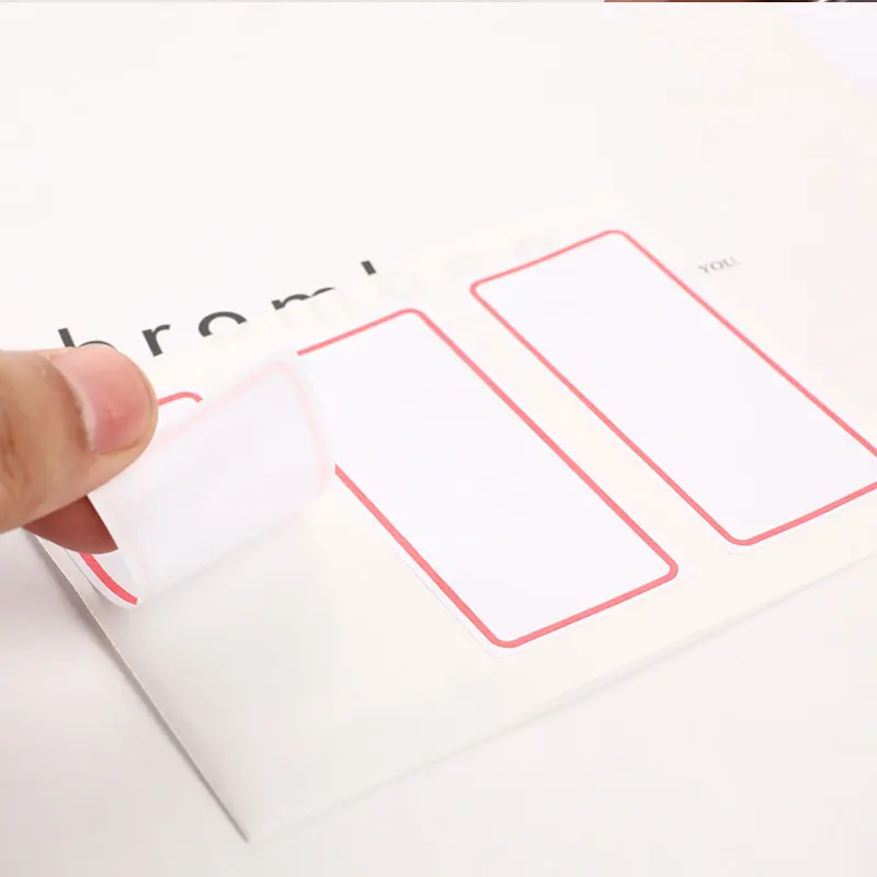 Étiquette Autocollante Blanche, Note Vierge, 36 Étiquettes, Feuilles