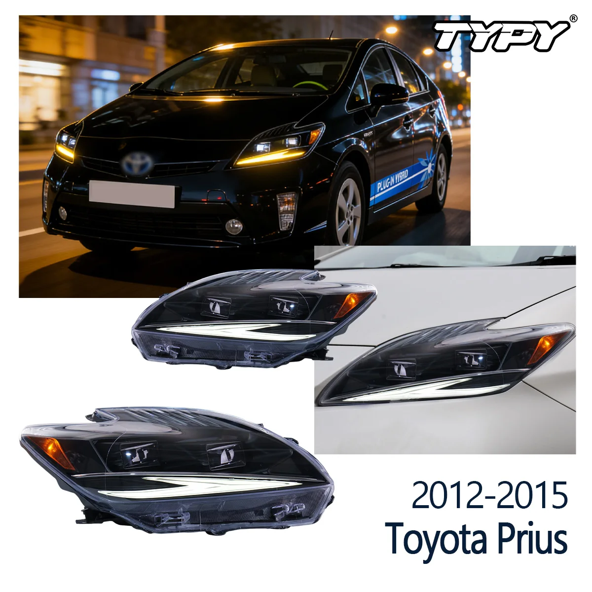 

Светодиодные фары TYPY для Toyota Prius 2012-2015 годов: Обновленная система освещения, новые передние светодиодные лампы