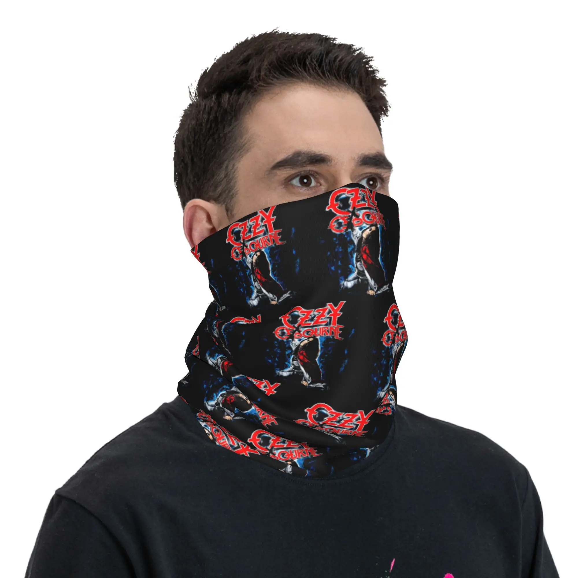 Ozzy Osbourne Merch Prince Of Darkness Bandana Pescoço Gaiter Impresso Envoltório Cachecol Ciclismo Cachecol Caminhadas Pesca Unissex Adulto Inverno