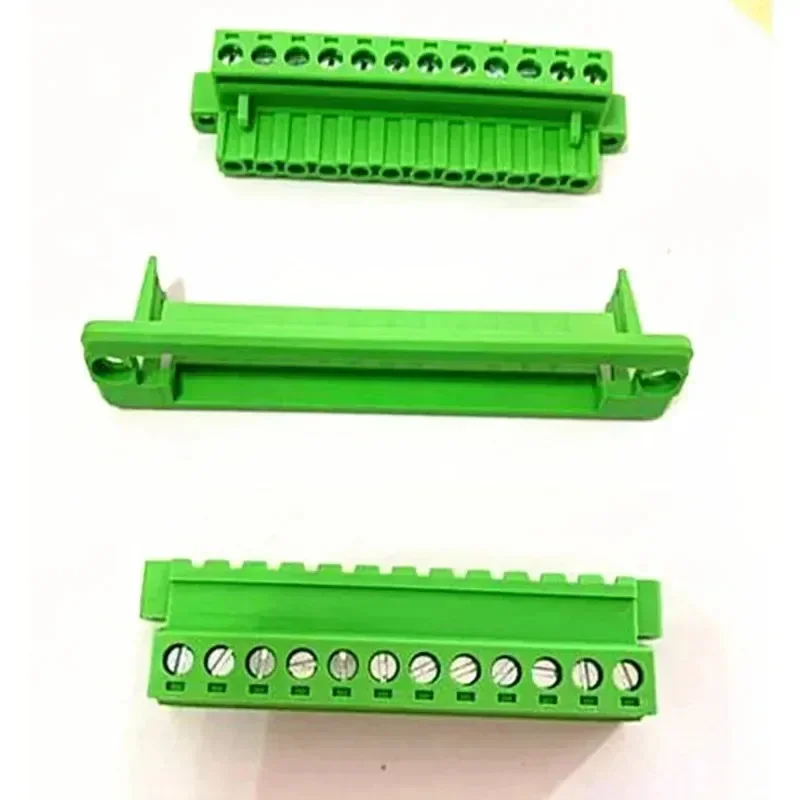 5sets Pitch 5.08mm 2pin- 24pin  Green Through The Wall Pluggable Male and Female Plug-in Copper Terminal Connector