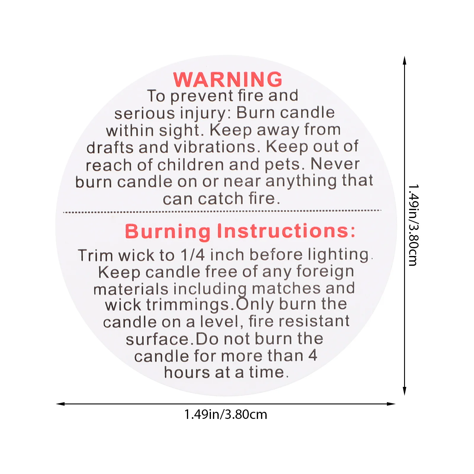ملصقات تحذيرية بتصميم بسيط وسخي وصغير الحجم وخفيف الوزن لاصق آمن لذوب الشمع والشموع #4