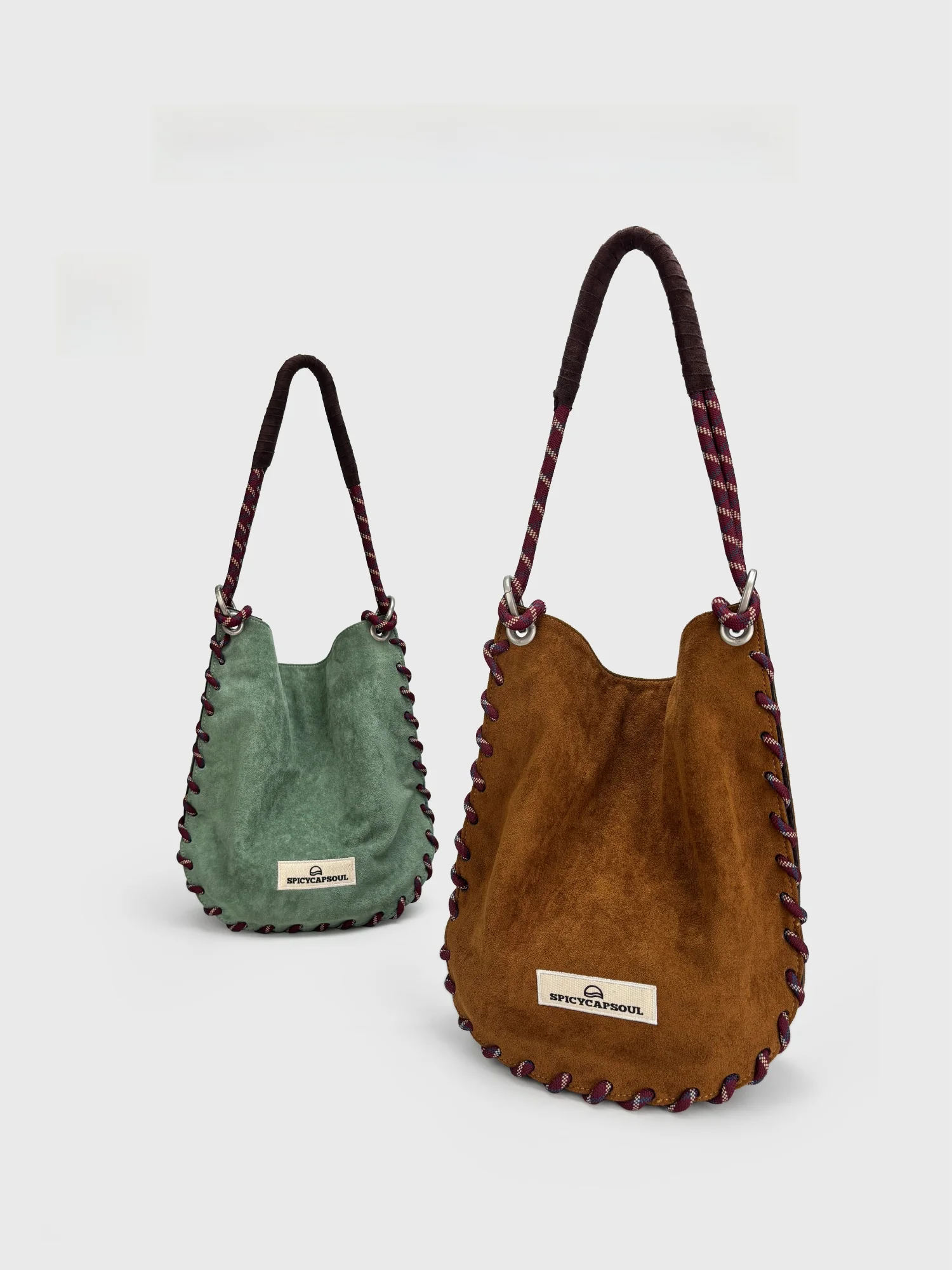 

SpicyCapSoul Winter Ballet Handbag Velvet Patchwork Handmade Rope Single Shoulder Slant Crossbody Bag Ladies Fashion Bag