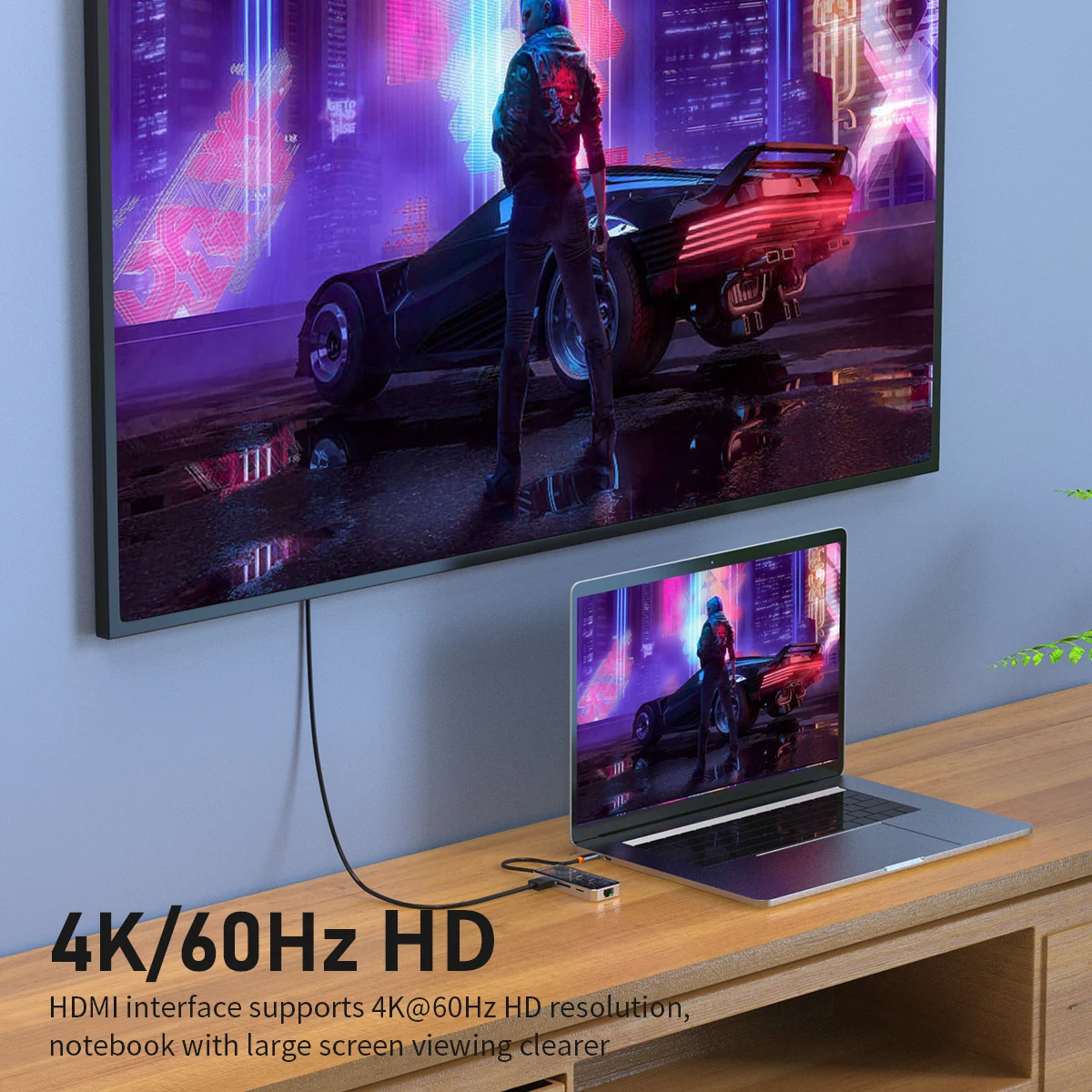 Gopala ซิงค์อัลลอยด์ใส USB-C ฮับ (8-in-1) พร้อม2.0 HDMI 4K 60Hz, แท่นพอร์ตอีเธอร์เน็ต1Gbps สำหรับ MacBook แล็ปท็อป iPad