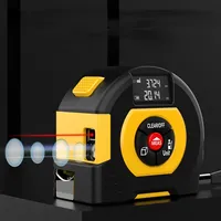 60m Digital Laser Distance Meter, 5m Measuring Tape, Handheld Infrared Range Finder, 3 In1 LCD Display Laser Ruler