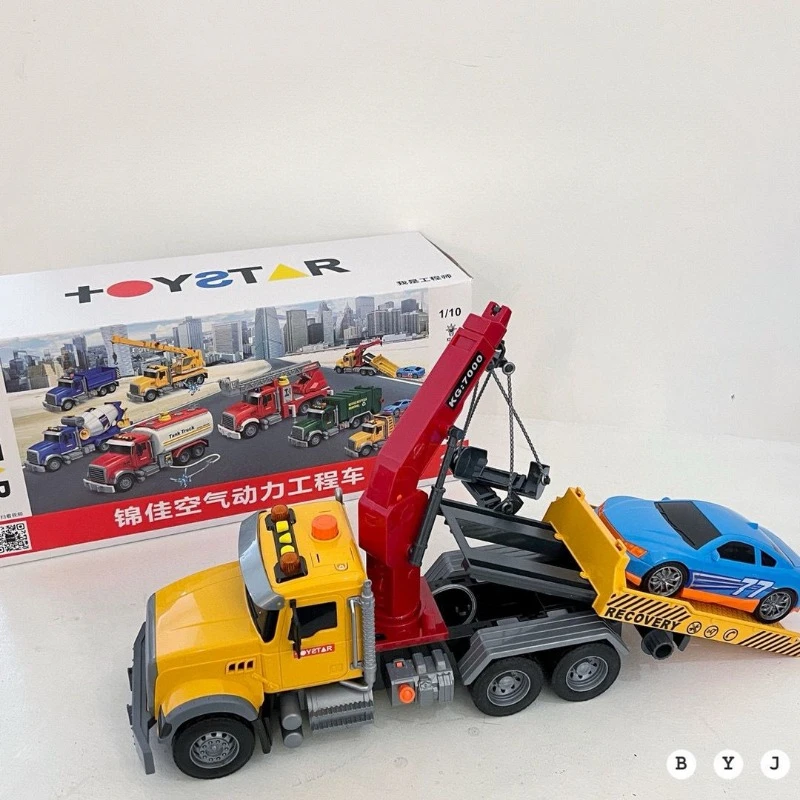 1:18 Plastic Tow Truck Big Cement Mixer Toy Truck Model Inertial Vehicle Toys Without Remote Control Toy Car For Boys And Girls
